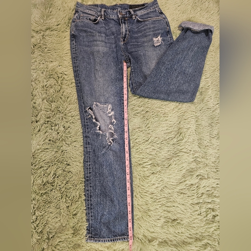 ALLSAINTS  Women Amy Girlfriend Distressed Jeans - Picture 11 of 12